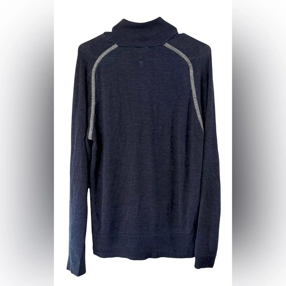 Smartwool Men’s 1/4 Zip Sweater Navy &Gray Size Medium Merino Wool Blend *Read